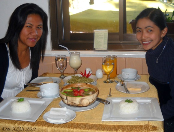 Beth and Xine in Zenz Restaurant 