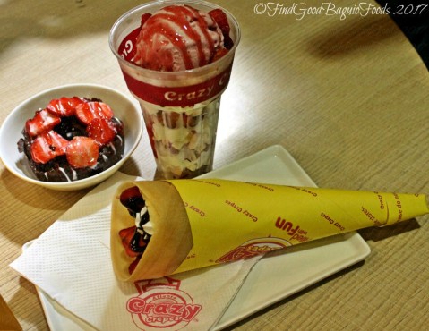 Baguio Crazy Crepes at SM triple berry parfait and strawberry crepe 2017