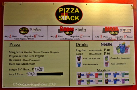 Baguio Pizza Stack 2019 menu